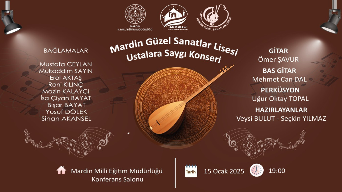 Mardin'de Ustalara Saygı Müzik Konseri Düzenlenecek